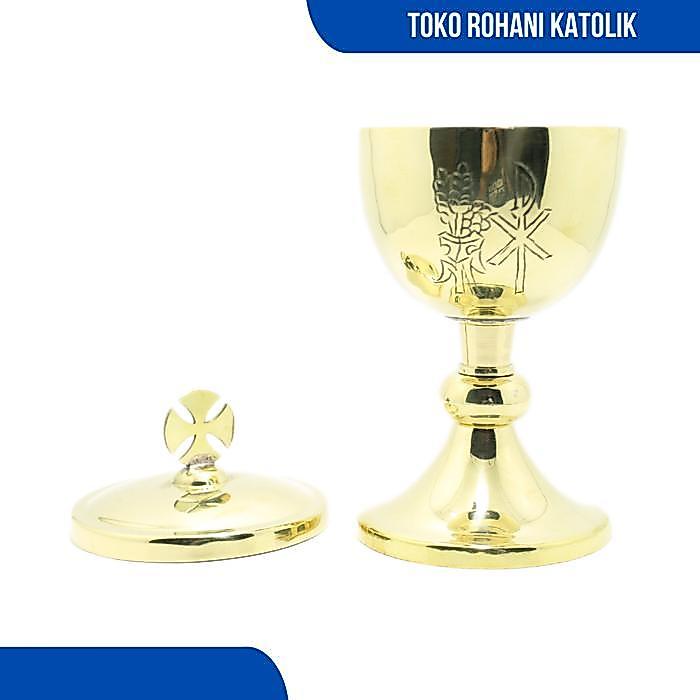 SIBORI TEMPAT HOSTI KATOLIK (LAPIS EMAS) / PERALATAN MISA KATOLIK / SIBORI EMAS / PERALATAN IBADAH