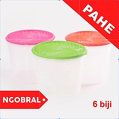 Toples bundar 3 liter Toples Plastik bundar Sealware Kedap Udara Tutup Toples Snack Makanan Ringan