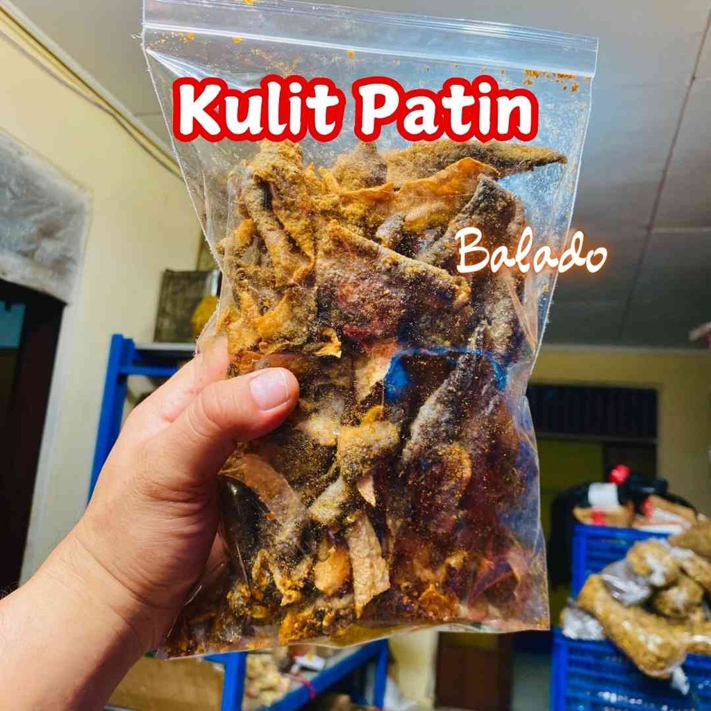 

100 Gr Kerupuk Kulit Ikan Patin Khas Bandung Rasa Balado / Keripik Patin Matang Kriukk Crispy