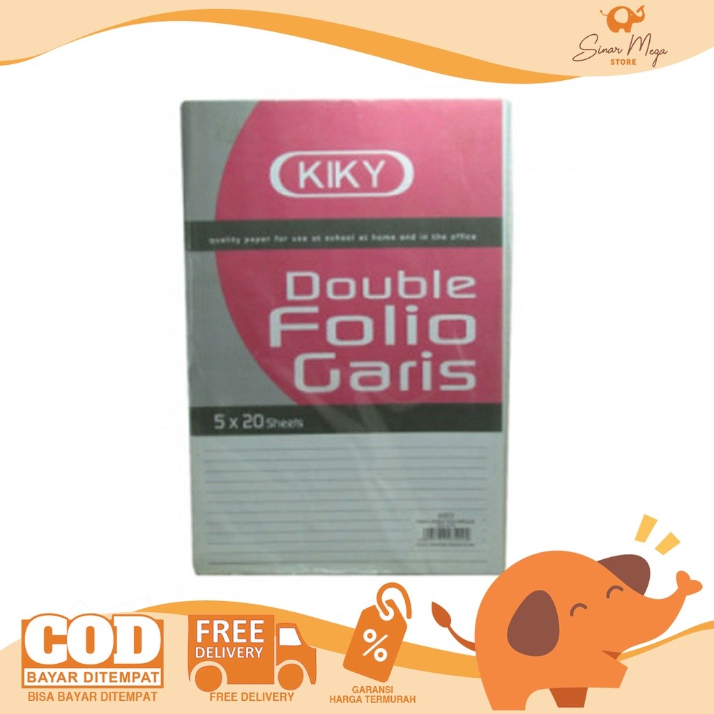 

Kiky Double Folio Bergaris Isi 20 Lembar/ Kertas F4 Murah