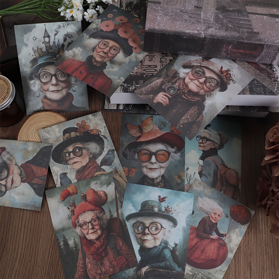 64pcs(32Pages Paper+4 Page Stickers)Backgroud Pad & Sticker set Freedom Granny Theme, for Y Crafts, 