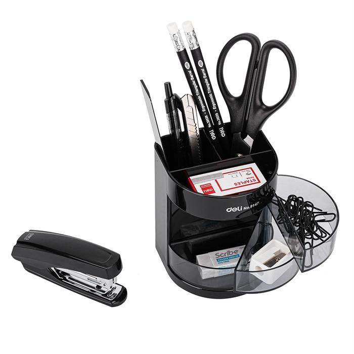 

Deli Set Alat Tulis Kantor ATK / Stationary Set Paket Hemat Super Lengkap E38253 Hitam Metal Pen Penghapus Pensil Rautan