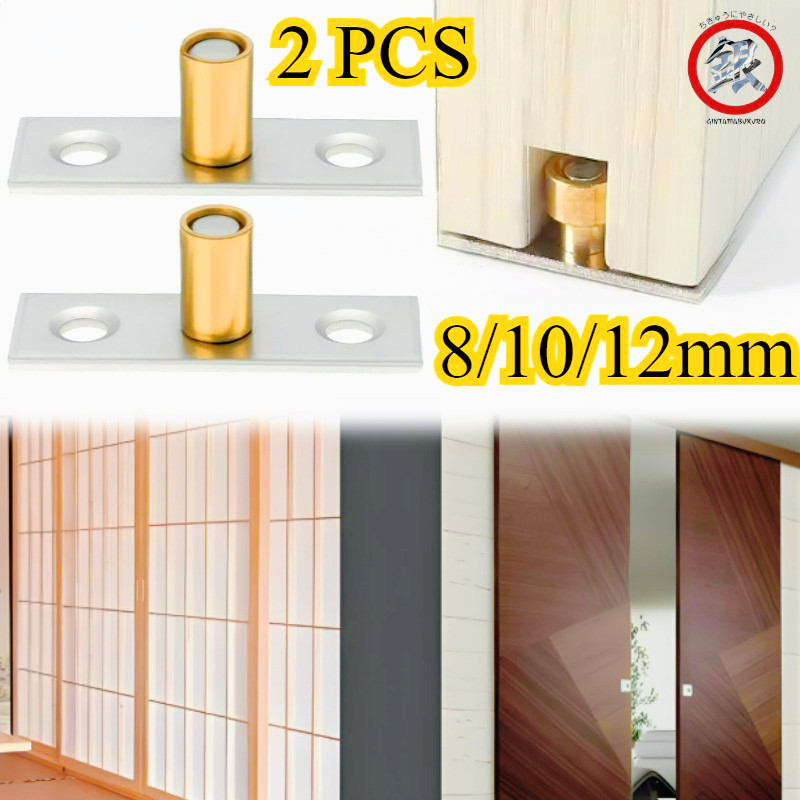 1Set/2PCS  8/10/12 MM Roda Bawah Pintu Sliding Roda Sliding Door Guide Geser Logam Stopper Pintu Sli