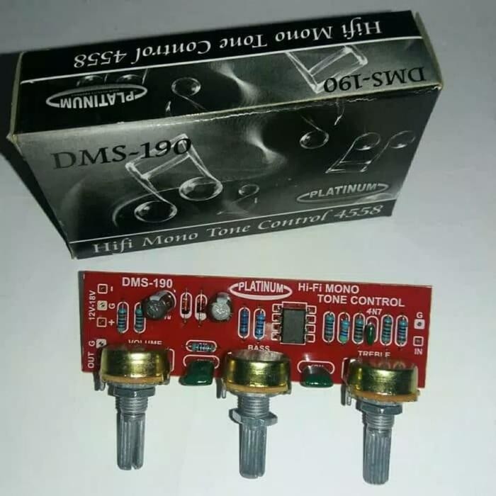 (BACA DESKRIPSI) Kit Tone Control Mono IC 4558 DMS 190 / tone kontrol mono ic 4558