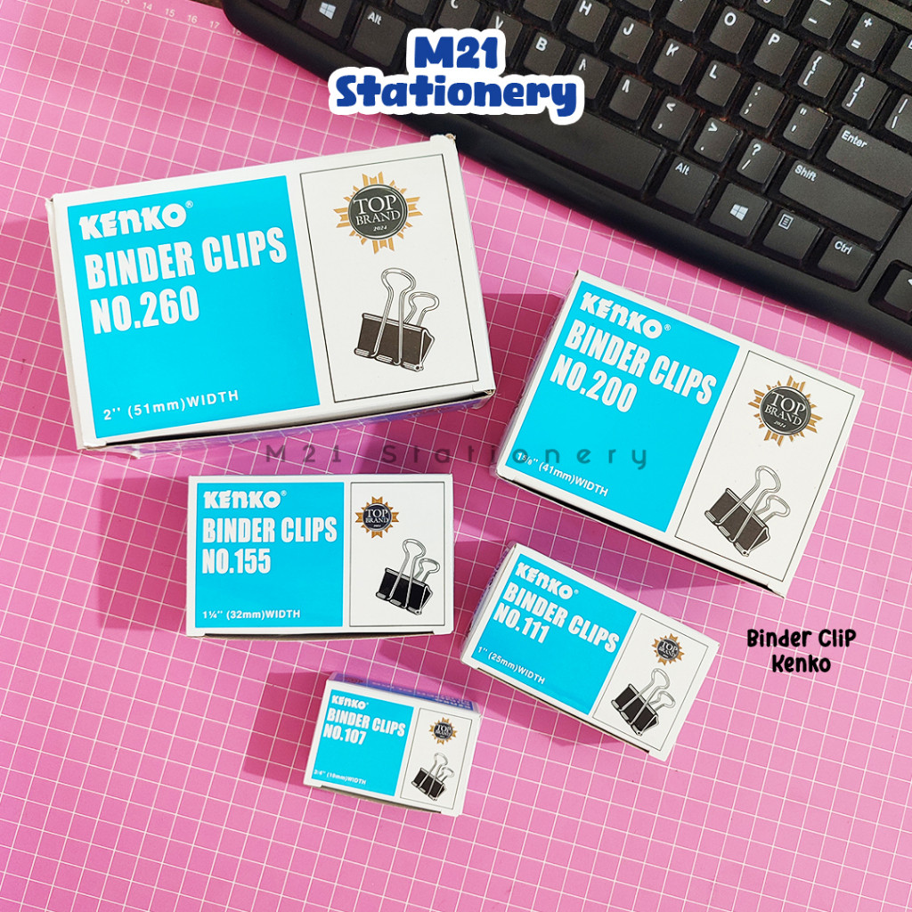 

(1 PACK) BINDER CLIP KENKO / 105 107 111 155 200 PENJEPIT KERTAS KLIP BESI PAPER CLIP ATK MURAH