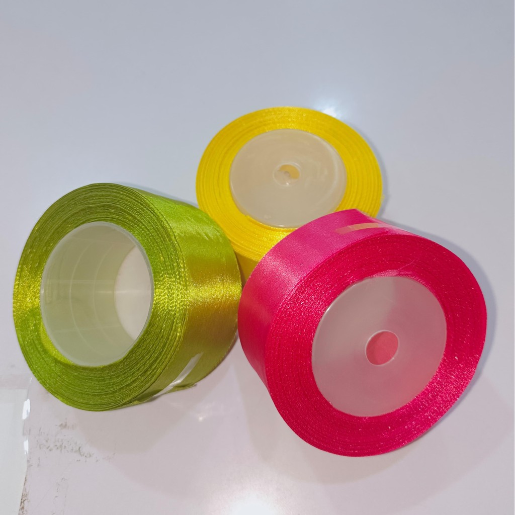 Pita satin Buket bunga kertas cellophane PER METER meteran Ukuran 4 cm besar 1,5 Inch Roll