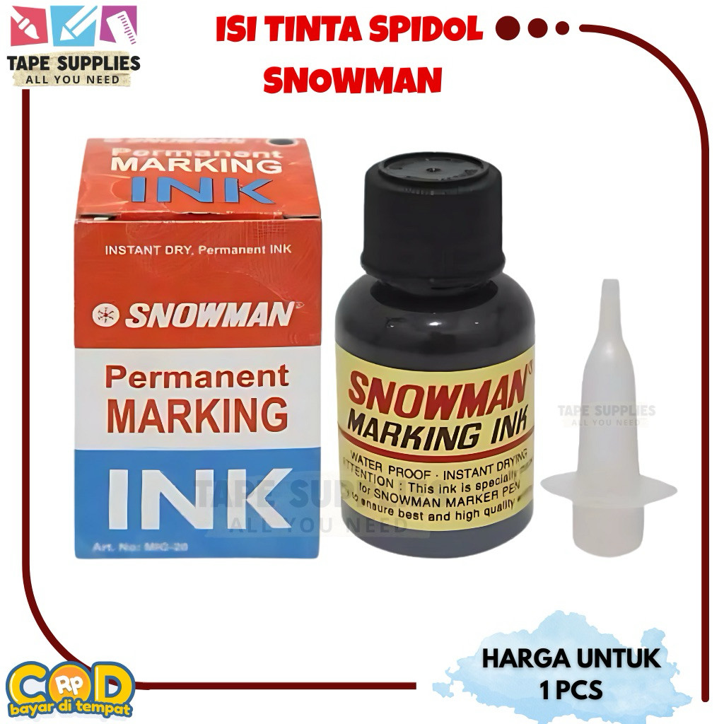 

New SNOWMAN Isi Tinta Spidol Permanent Hitam Biru MerahPremium