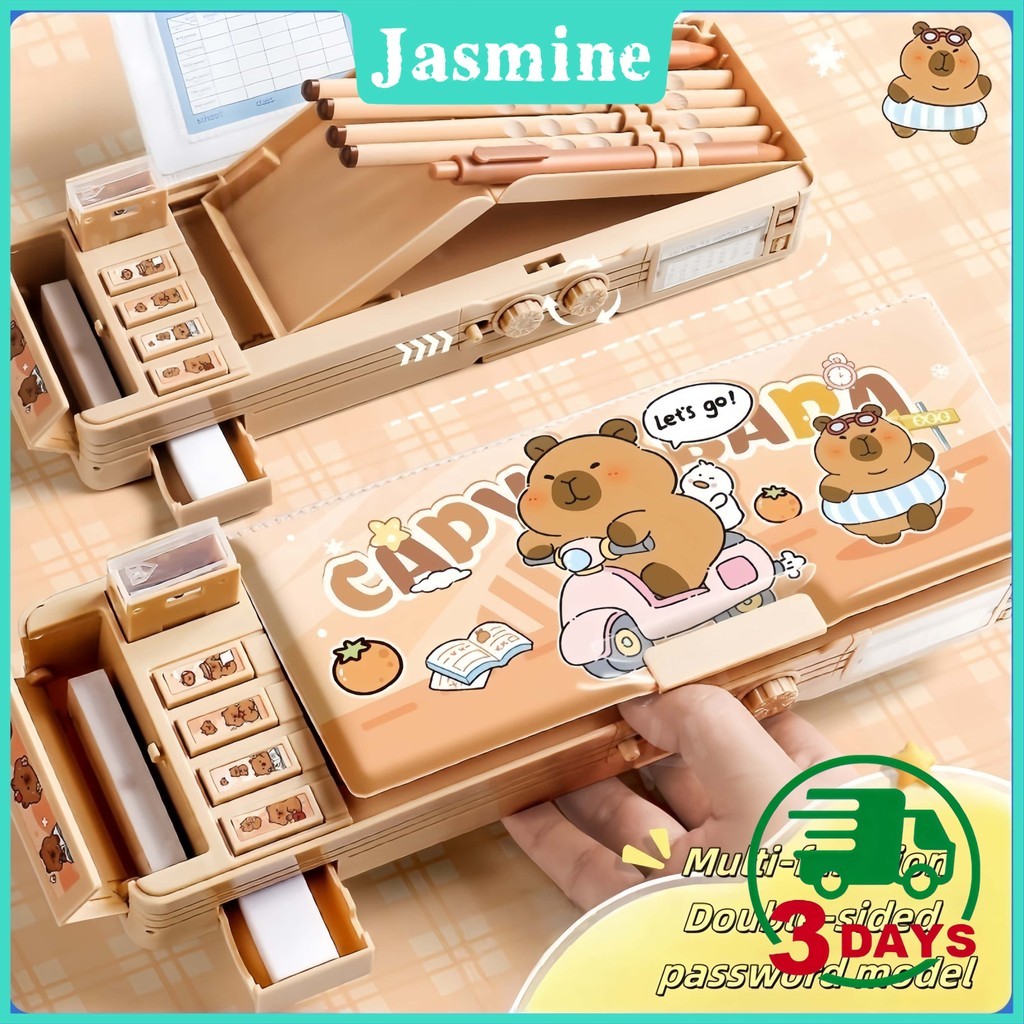 

New Capybara Multifunctional Pencil Case With Password Lock For Elementary Capacity UpgradePremium