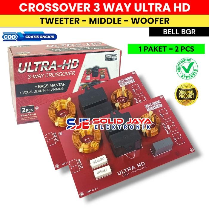 KIT CROSSOVER 3 WAY ULTRA HD BELL BGR TWEETER MIDLE MIDDLE MID WOOFER WOFER 1 SET 2 PCS 2PCS 2KIT 2 