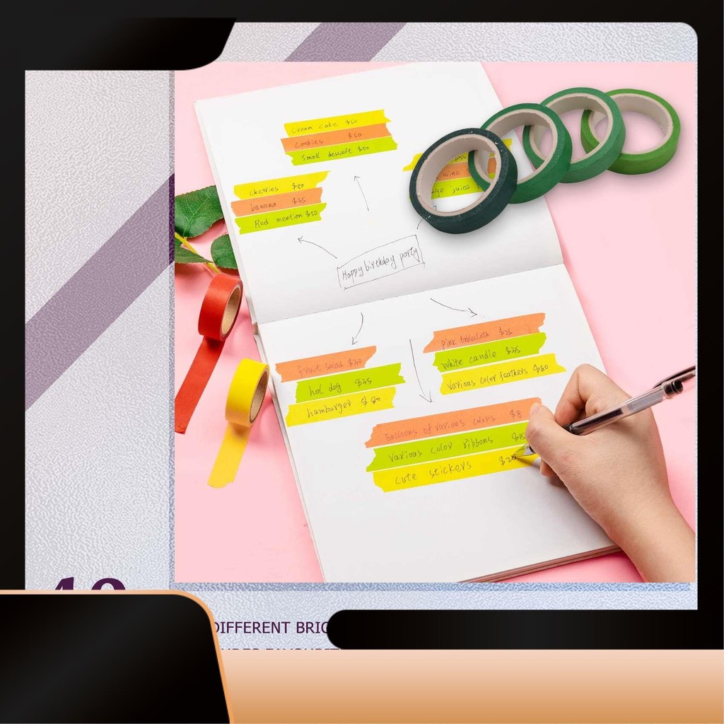 

40 Rolls Washi Tape Set, Decorative Masking DIY Tapes For Children And Gifts pping (Mix)-N38R