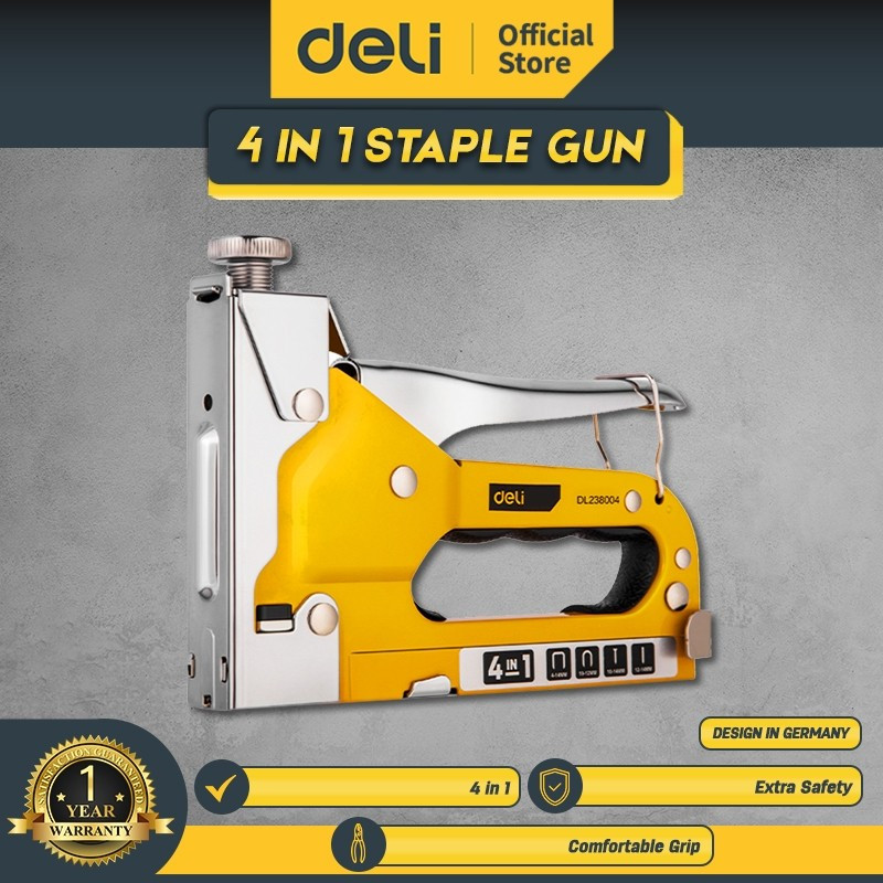 

New Deli Tools Staples Tembak / Stapler Gun Tacker 4 in 1 DL238004Premium