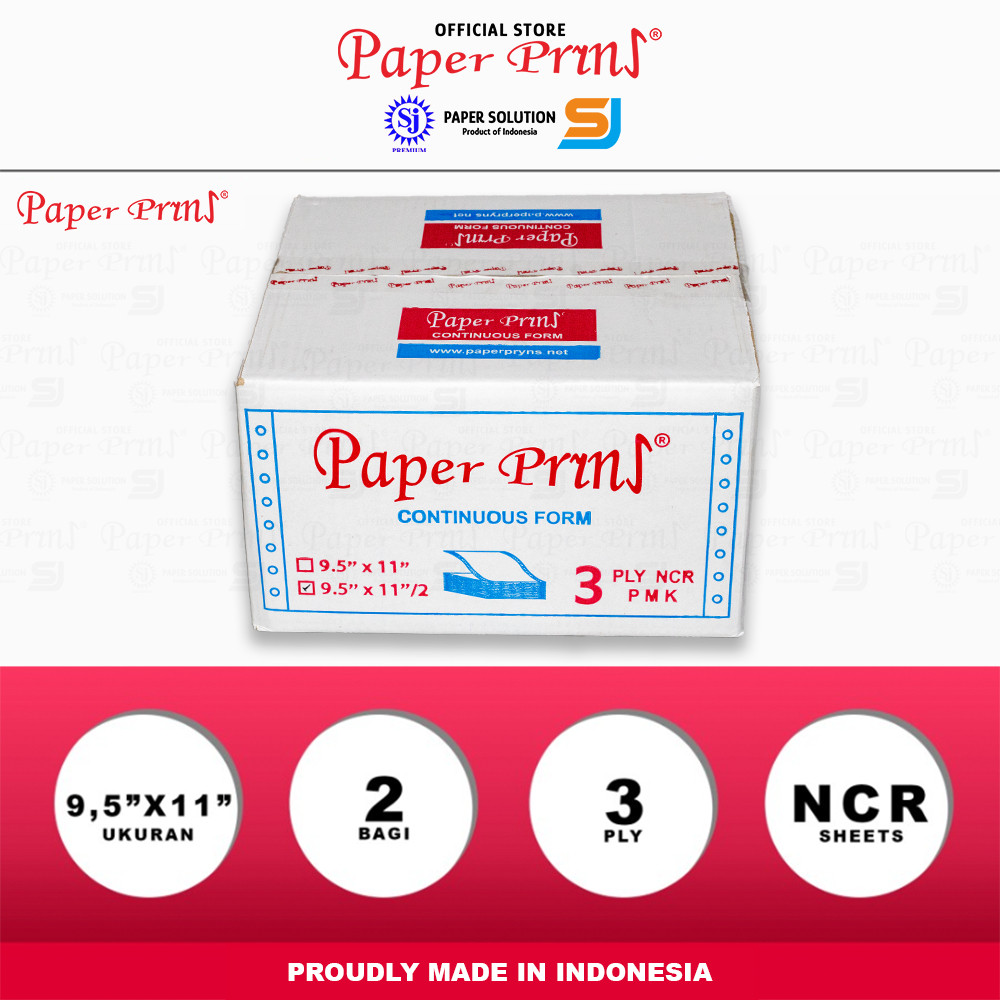 

Paperpryns Kertas Continuous Form 3PLY NCR PRS 9,5" x 11"/2 (Bagi 2)