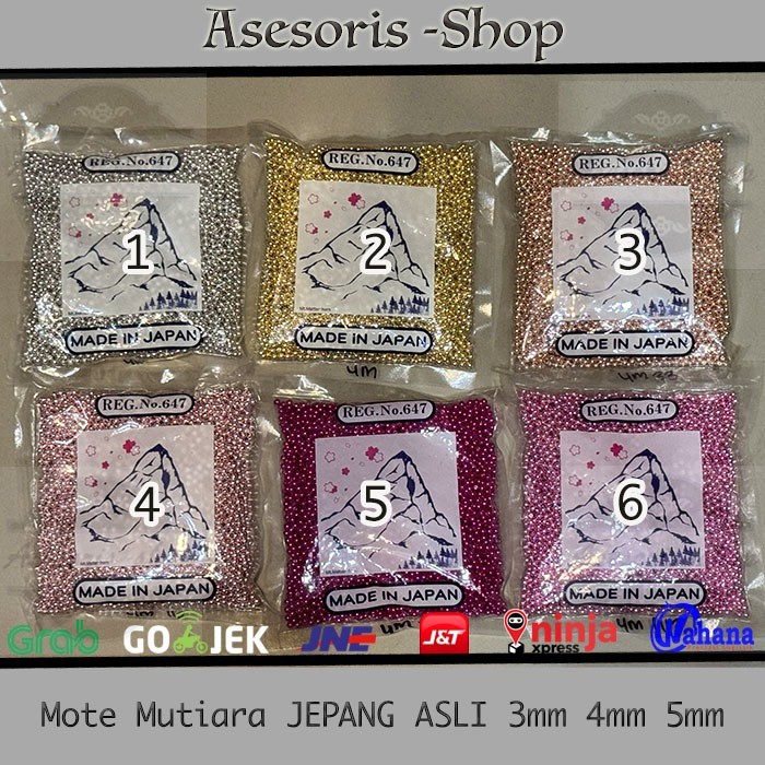 Mote Mutiara Jepang ASLI | Mutiara Jepang Asli | Mutiara Jepang 3mm , 4mm , 5mm isi 225 gram | Mote 