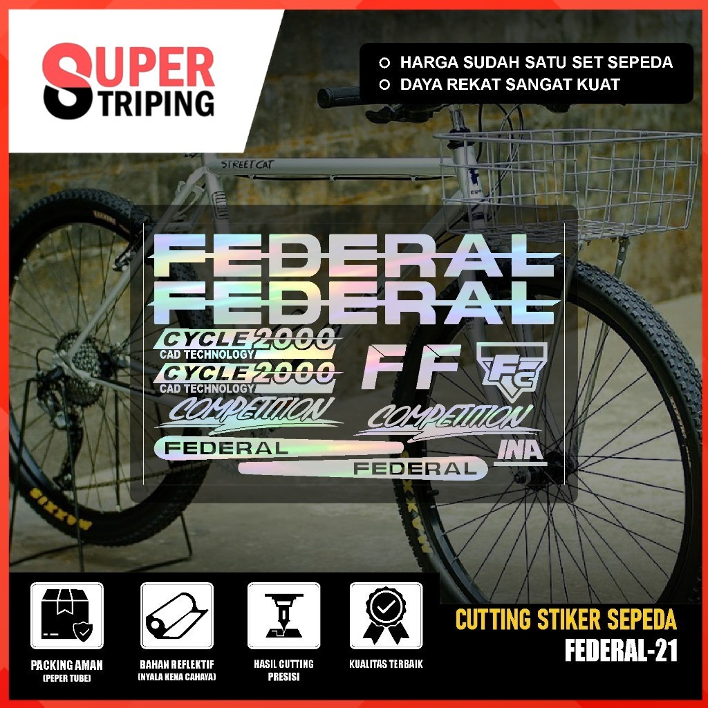 COD Cutting Sticker Sepeda FEDERAL Competition Stiker cycle 2000 cad technology Street Cat MTB 21