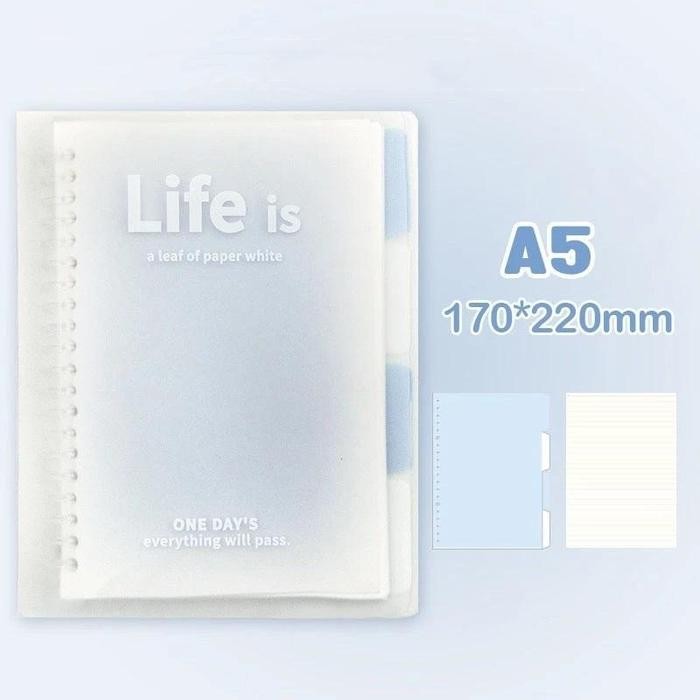 

Binder B5 A5 Notebook Aesthetic Buku Tulis Sekolah Binder Untuk Kuliah Lucu Buku Diary Korea Besar Buku Catatan Loose Leaf Notebook Notepad Cute Alat Tulis Stationery Pink - A5-biru