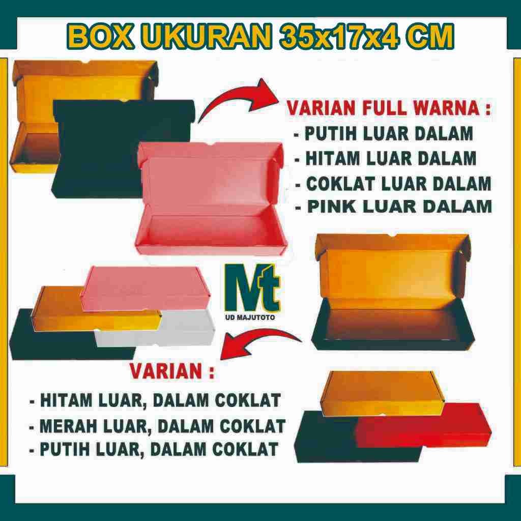 

Box 35x17x4 cm / Box Lipat Samping / Kardus Polos / Kardus Sarung Polos