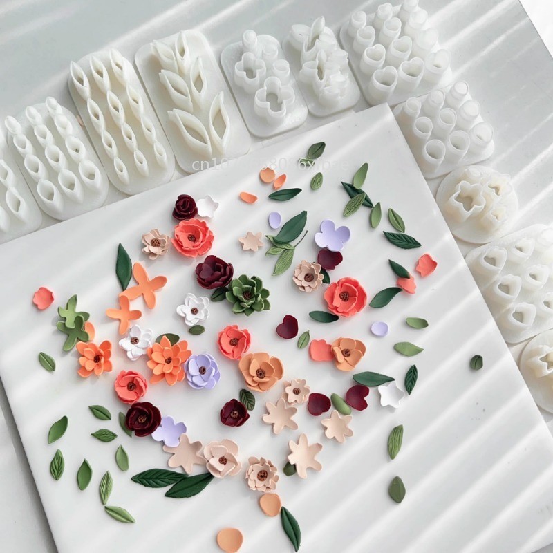 

Mini Multihole Flower Petal/Leaves/Heart Shaped Clay Cutting Mold Handmade Soft Clay Earring Jewelry Pendant Ornament Cutters
