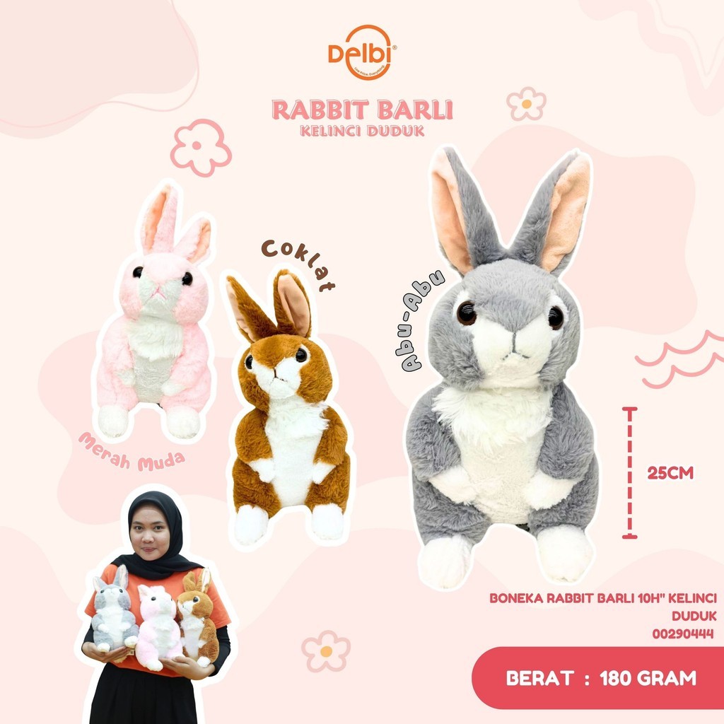 Boneka Rabbit Barli 10' Boneka Kelinci Lucu Gemas Boneka Rabbit Barli 10H'' Kelinci Duduk