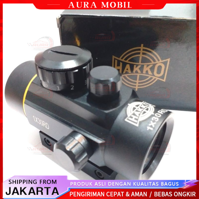 Termurah Teropong Teleskop Hakko 1x40 Red dot Dan 1x40 Reddot Titik Merah Dan Hijau -Aura Mobil