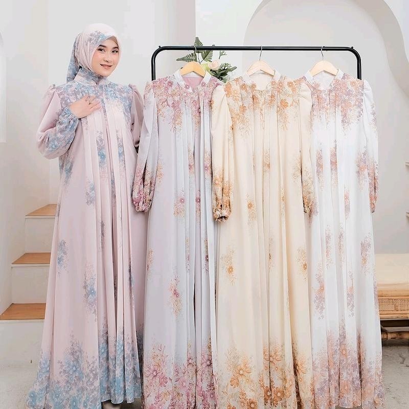 PROMO NAJWA - GAMIS INAYA SET HIJAB SEGI EMPAT GAMIS CERUTY BABYDOLL GAMIS MUSLIMAH Gamis Lebaran