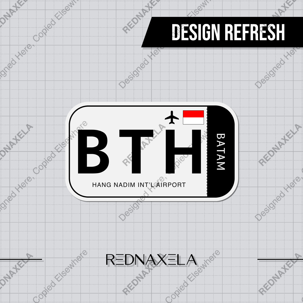 

Stiker Vinyl Hang Nadim International Airport Code BTH Sign Sticker