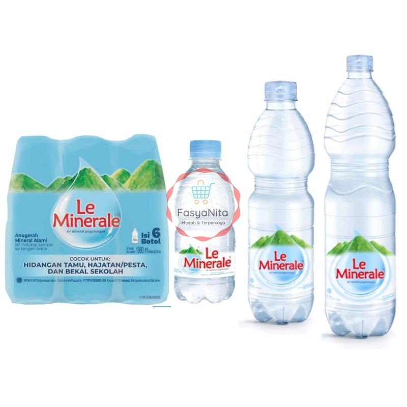(instant saja) Le Minerale Air Mineral Pegunungan botol besar tanggung kecil - Fasyanita Online Fres