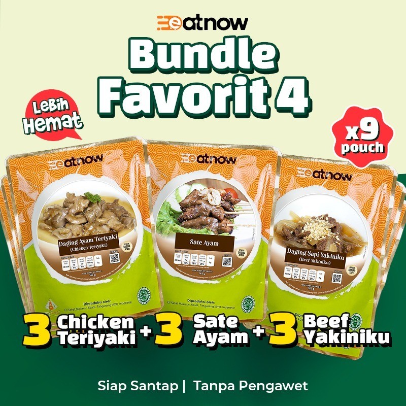 

EatNow Bundle Isi 9 - Beef Yakiniku - Sate Ayam - Chicken Teriyaki