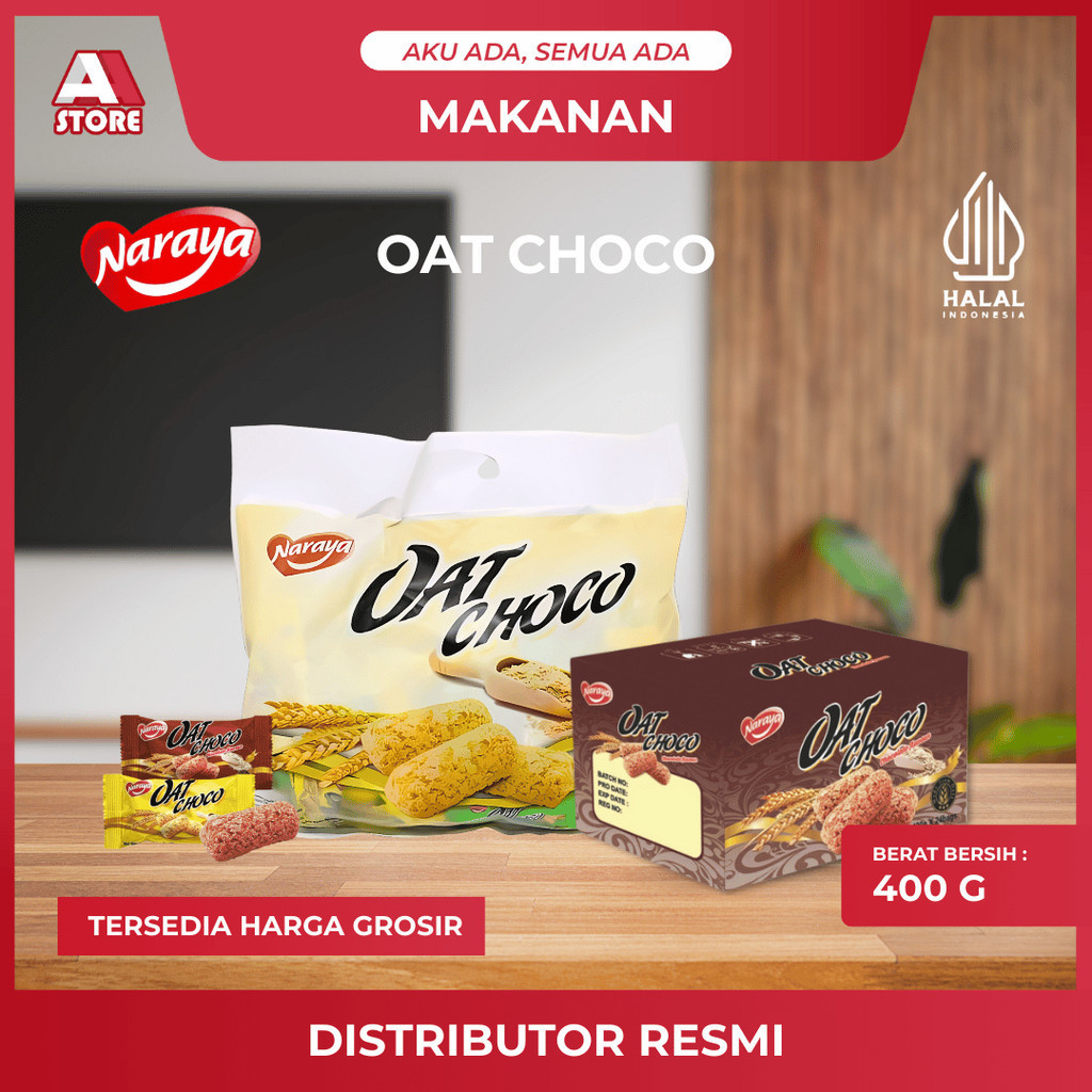 

NARAYA Oat Choco 400gr Snack Rendah Kalori Praktis Untuk Diet Sehat