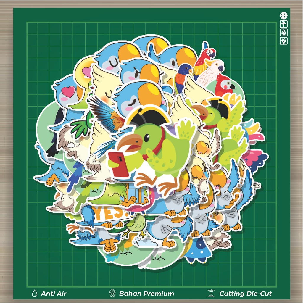 

HOT 50 PCS STIKER Stiker Hewan Burung Parrot Stiker Fashion Cars Decal Dingin Kartu Album Custom Vinyl Anti Air- Sticker Aesthetic Buku Journal Koper Casing HP Tablet Laptop Helm Motor Botol Minum