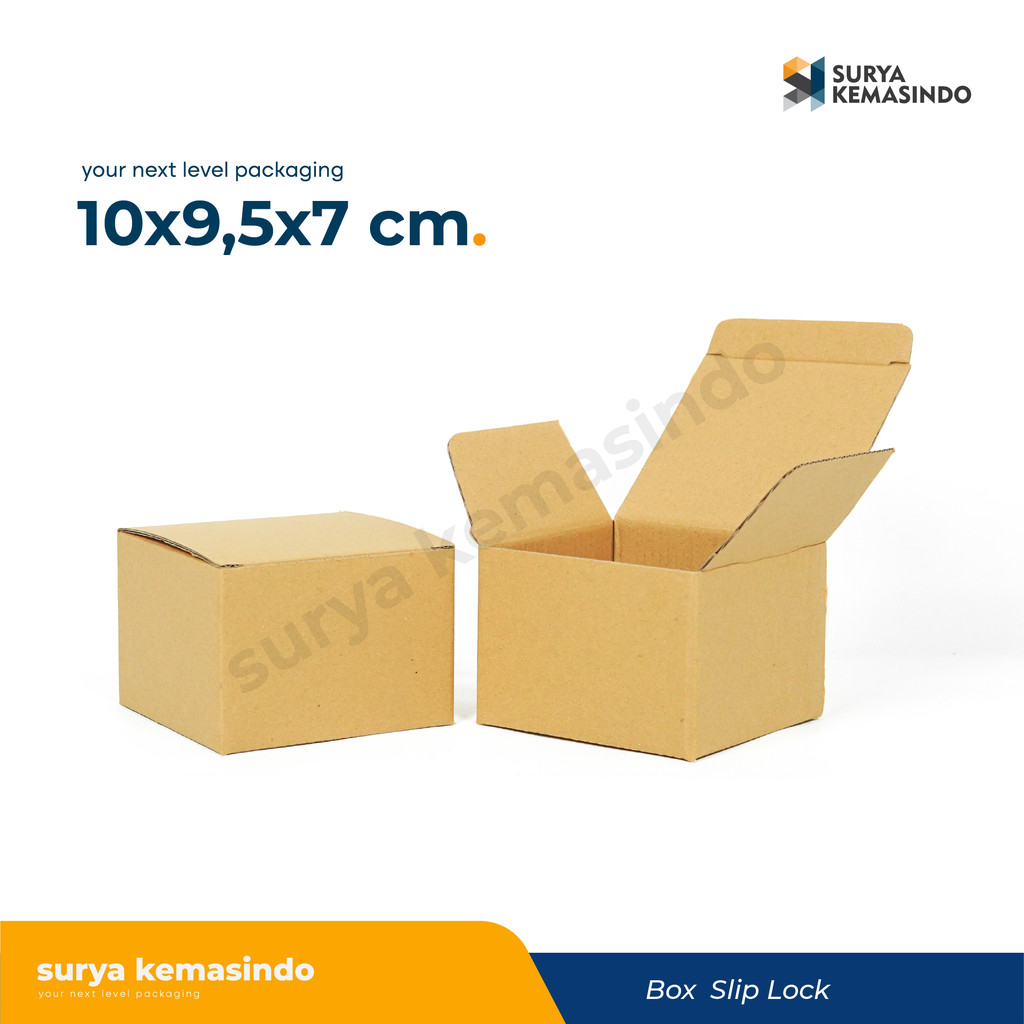 

Box 10x9,5x7 cm. Kardus/Kemasan/Packaging/SlipLock/Boxes/Hampers/KartonKemasan/Kotak/Spepart/Tinggi7