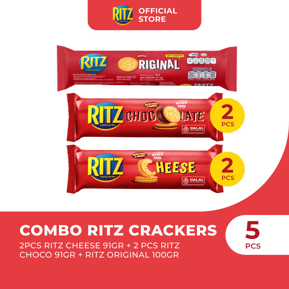 

Bundle Combo Ritz Crackers | Original 100gr + Cheese 91gr + Cokelat 91gr | Paket Hemat Cemilan Snack Anak & Keluarga Biskuit Crackers Keju Cokelat Asin Manis