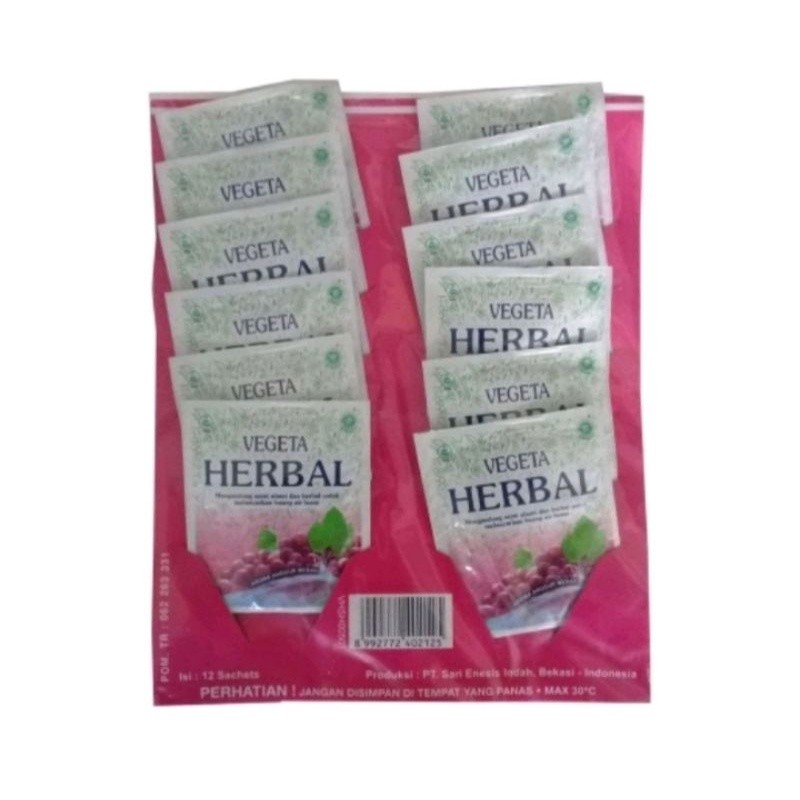 

Vegeta Herbal isi 12 sachet Rasa Anggur.