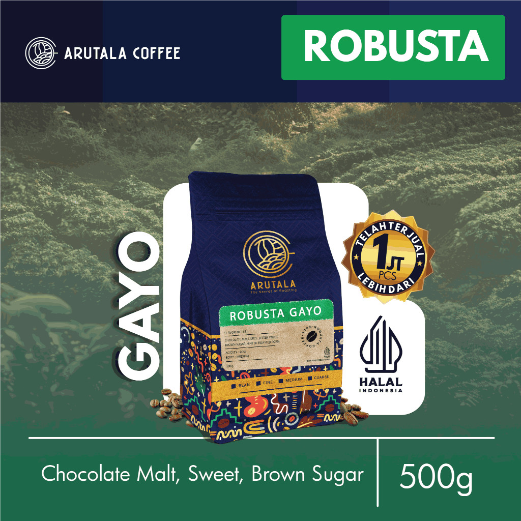 

JAMIN MURAH !!!ARUTALA Kopi Gayo Alur Badak Robusta Coffee 500 Gram(BISA LANGSUNG ORDER)