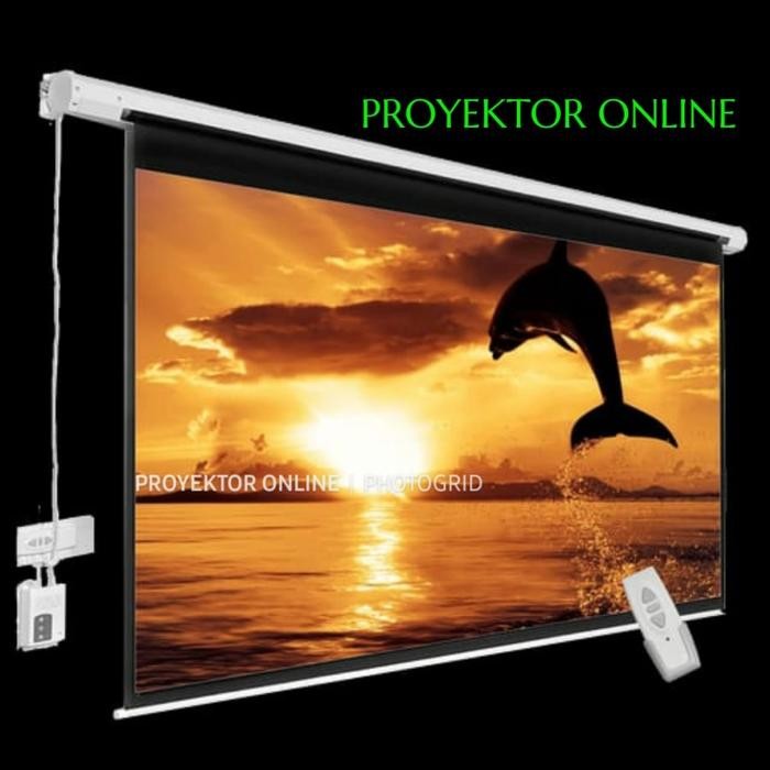 Screen Projector 84" Motorize / Layar Proyektor 84" Otomatis
