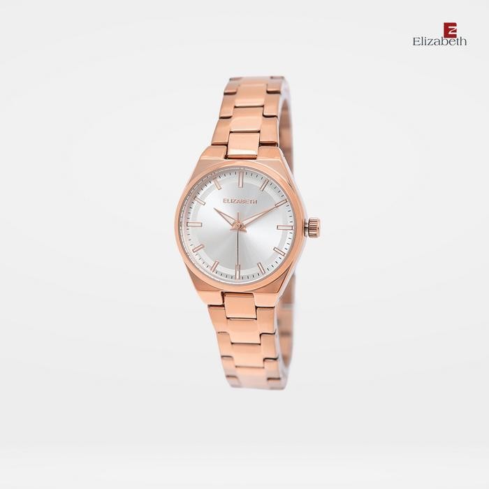 ORIGINAL Jam Tangan Wanita - Elizabeth | Chain Strap 2201-0942 - Rose-Silver