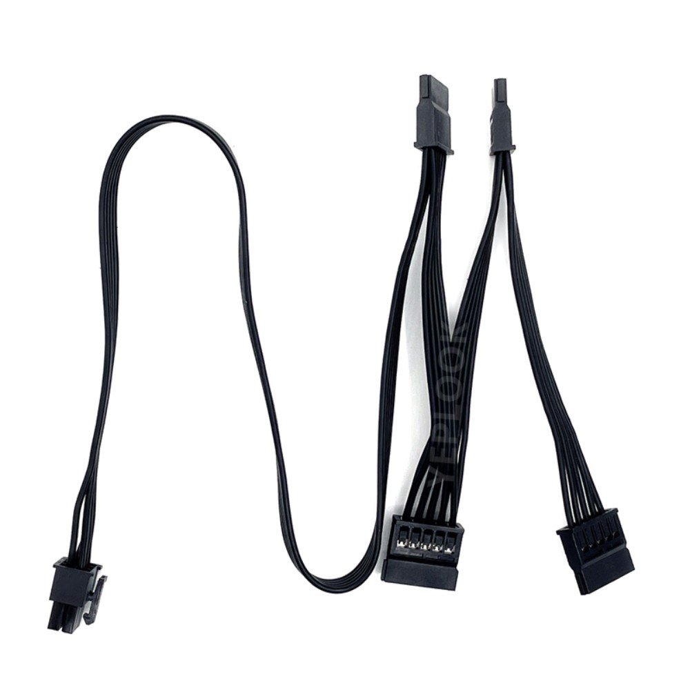 6Pin to 4x SATA Straight, HDD SSD Power Cable for Corsair RM450 RM550 RM650 RM750 RM850 RM1000 RM Pl