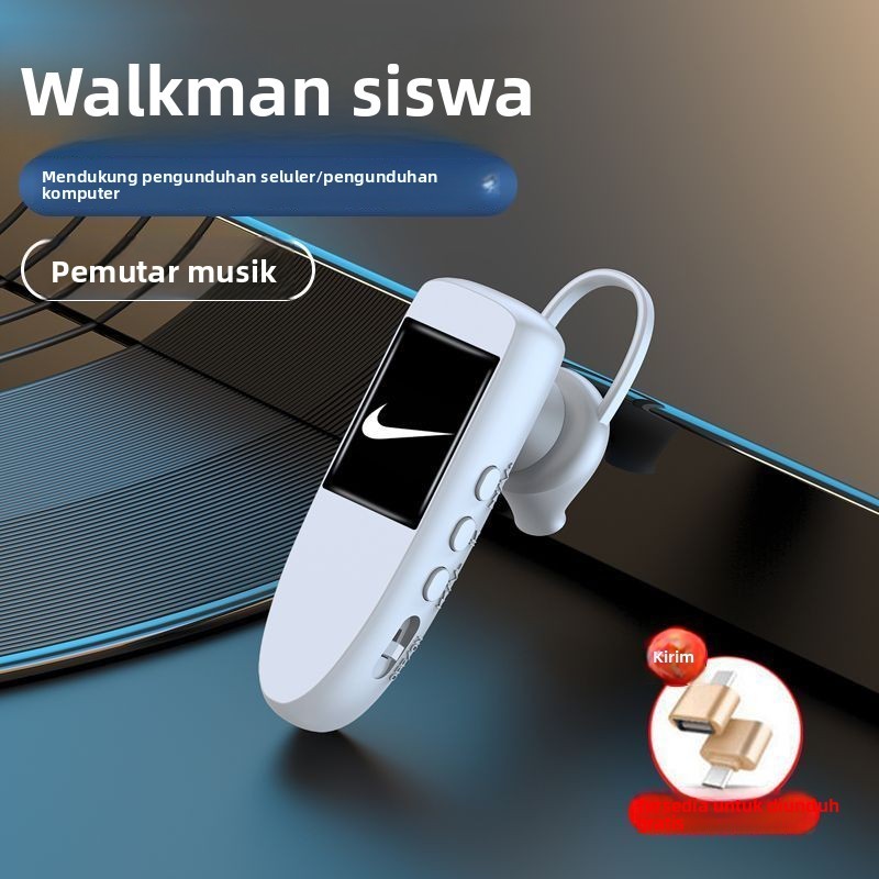 Earbud Nirkabel Mini Kartu MP3 Olahraga Xiao Zhan Pemutar Musik Gaya Gantung Headset Pelajar Pemutar