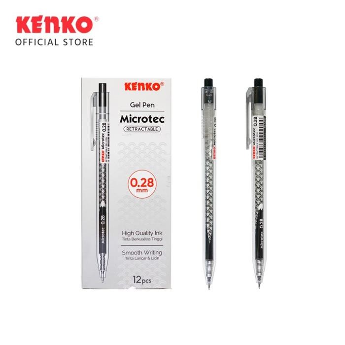 KENKO GEL PEN / Pulpen Jel / Pena Jel Cetek MICROTEC 0.28MM ( 12 pcs ) by Radhiant official