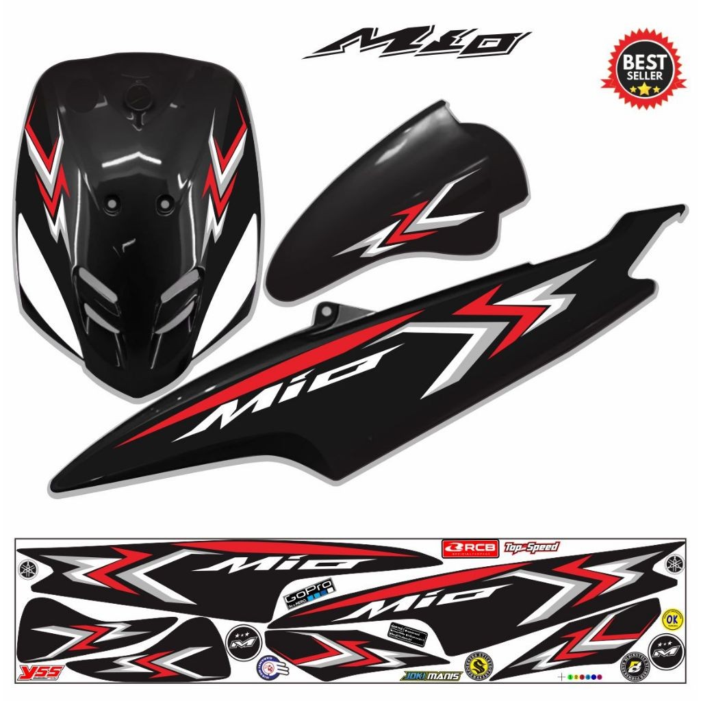STIKER MIO STRIPING VARIASI MIO SPORTY KEREN MOTIF STIKER MOTOR