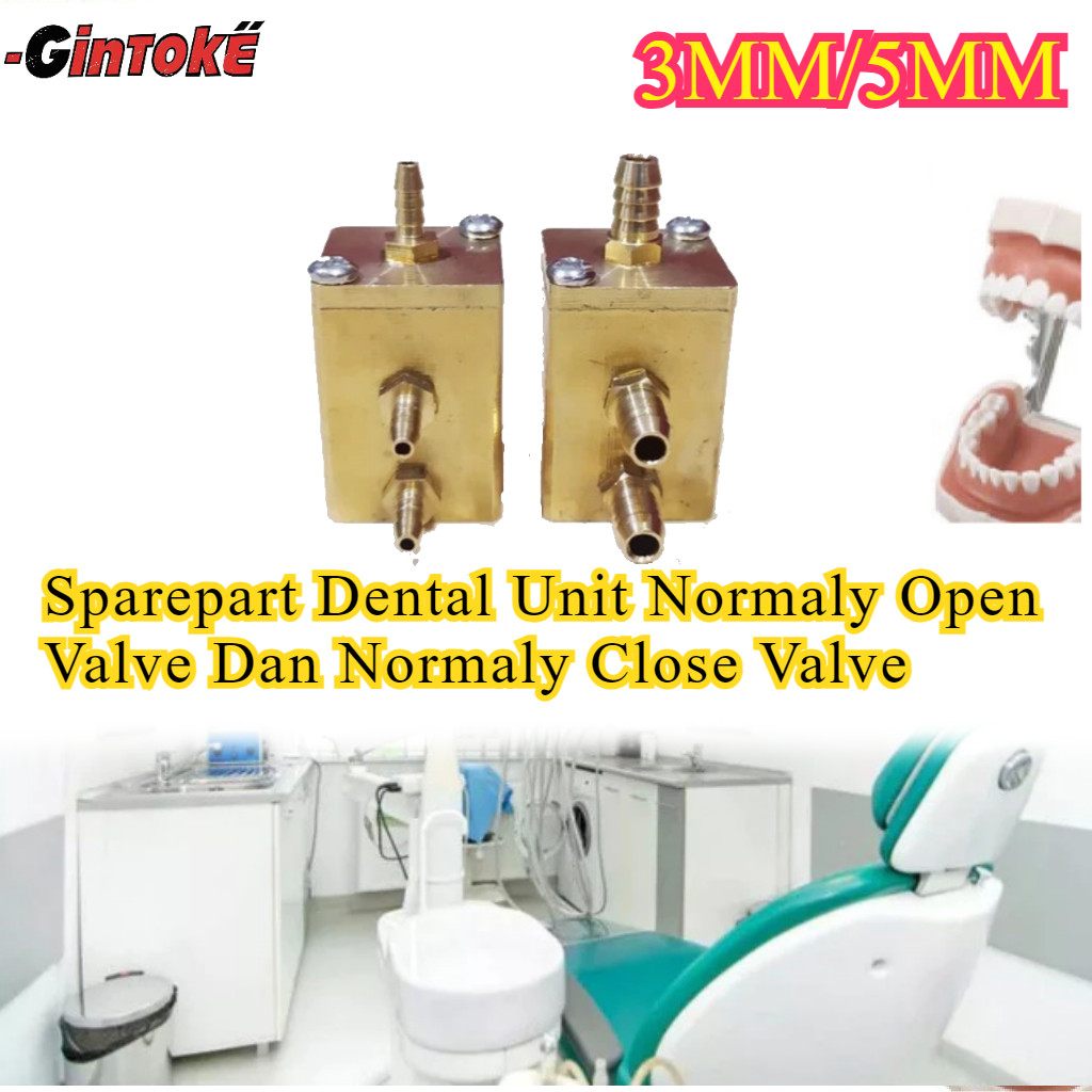 3MM/5MM Sparepart Valve Air Dan Air/Water Dental Unit - Pull Back Valve Otomatis Control 3 Pin Denga