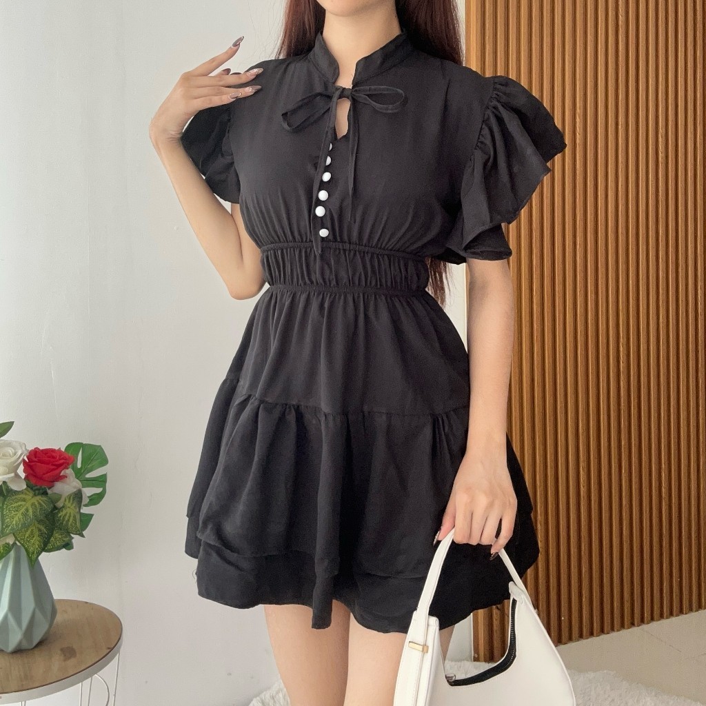 FF - ZRX DRESS EVELYN KASUAL TOP MEWAH KESAN ELEGAN MODEL TERBARU KEKINIAN MURAH / EDELINE DRESS / D