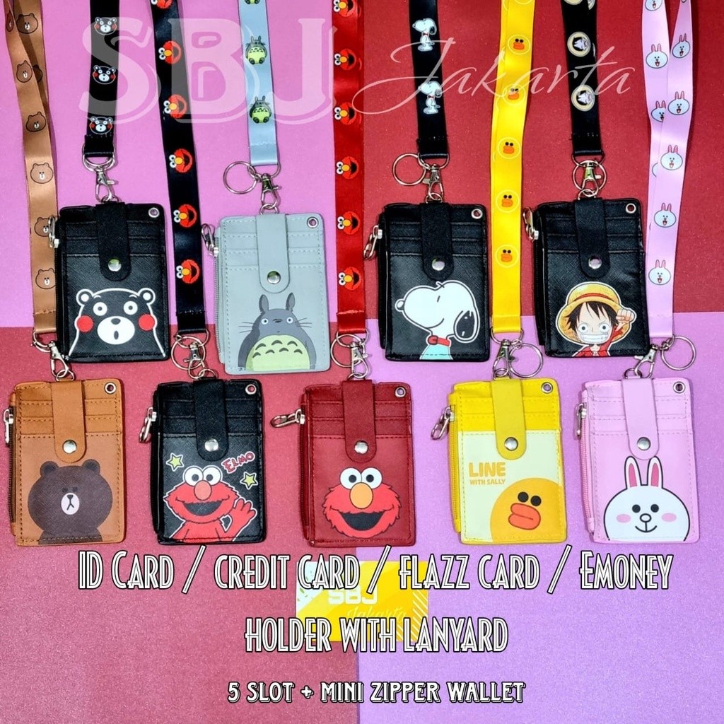 

TERLARIS\ Tempat kartu / ID card / Tag holder Dengan tali strap / Card Holder Karakter Lucu