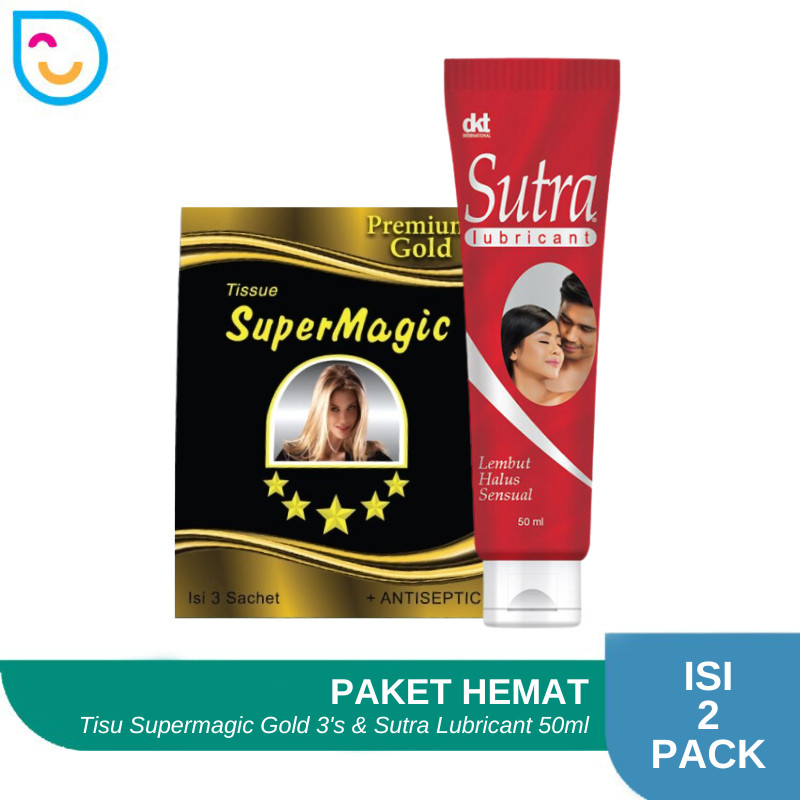 Paket Hemat Tisu Magic Gold Isi 3's + Sutra Lubricant 50 ml / Tissue Magic / Pelumas Sutra