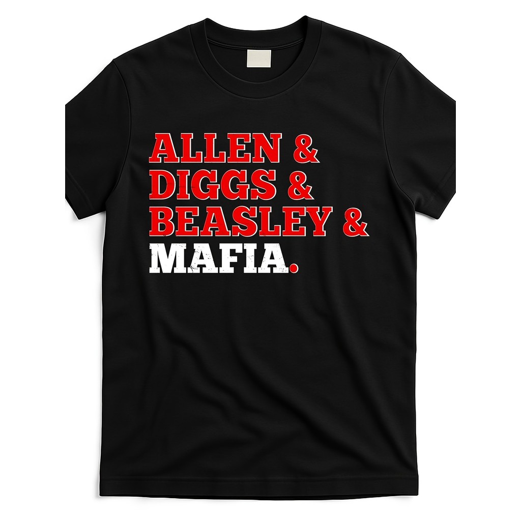 Kaos Buffalo NY Football Gangster Pria - Kaos bergambar tim Allen Diggs Beasley - Hitam dengan tulis