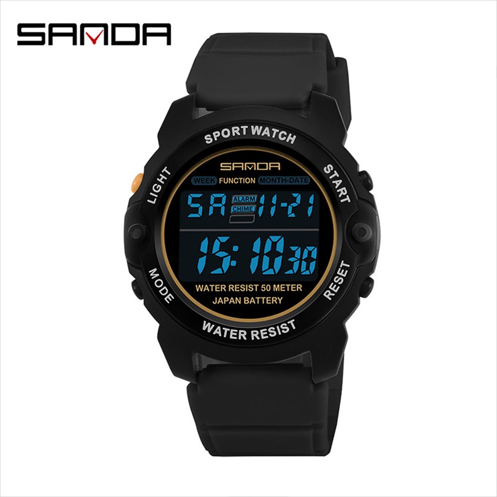 SANDA 6003 Sport Watch Digital Pria Wanita Tahan Air Strap Ruber
