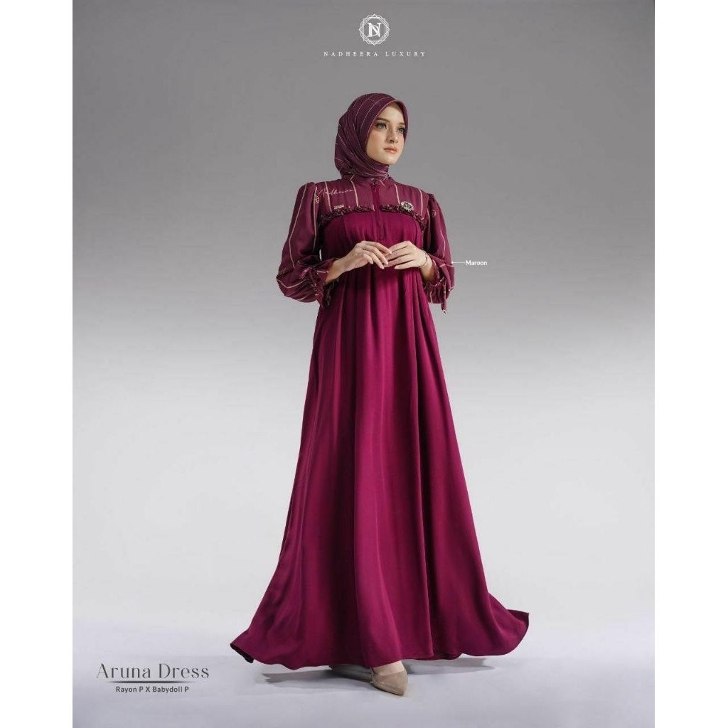 NADHEERA LUXURY ARUNA DRESS DAN MIDI Pakaian Muslim Wanita