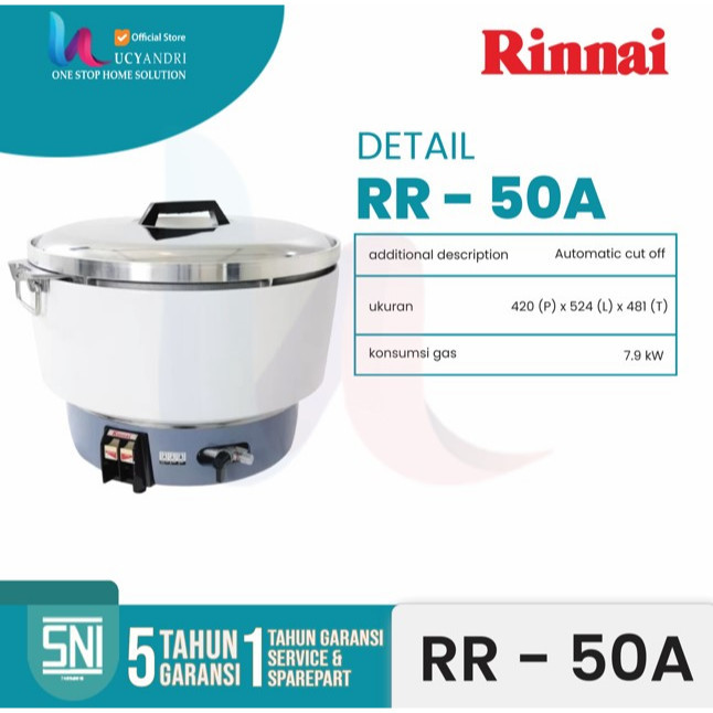 RINNAI RR 50 A Rice Cooker Gas Kapasitas Besar