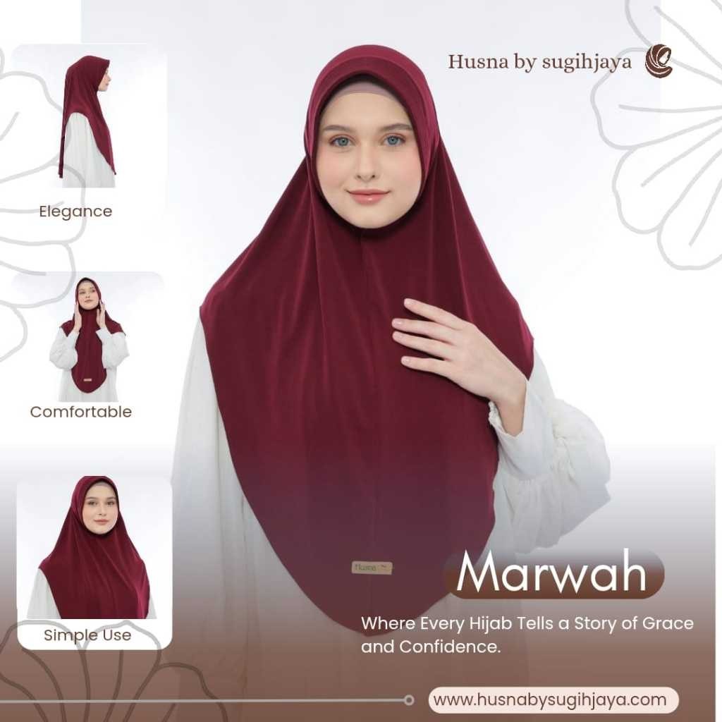 HIJAB MARWAH SIMPLE ORI HUSNA UKURAN S L XL