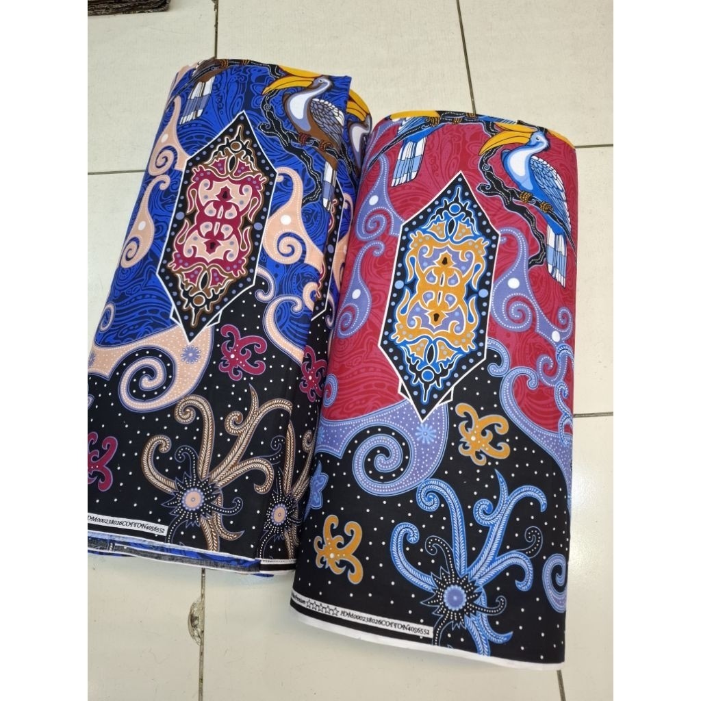 bahan batik katun meteran motif khas kalimantan // batik katun exclusive by raja mas premium // kain