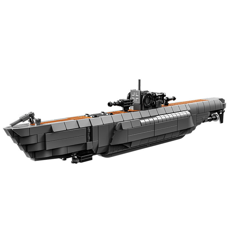 Military WW2 Undersea boat  Block Y German Submarine Buig Brick  Toy For Boys